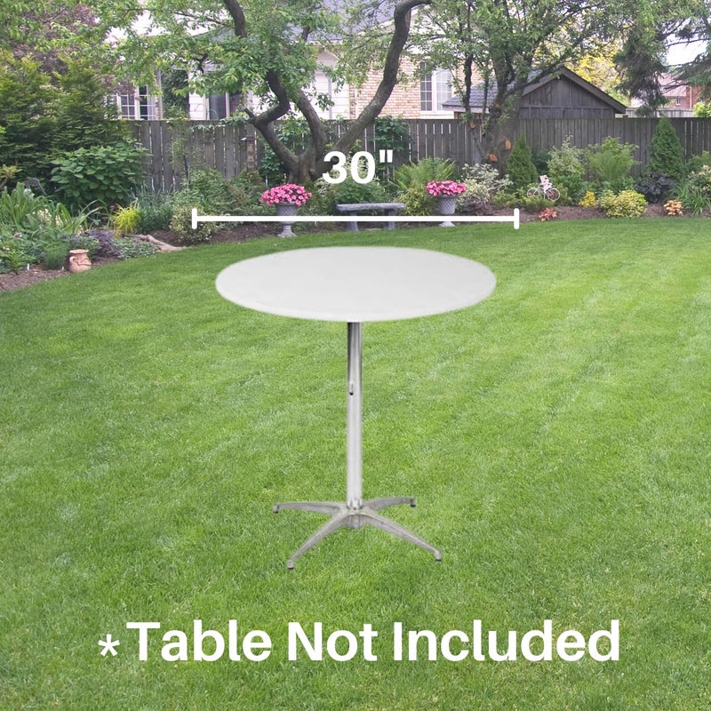 Kwik-Covers 30" Round Fitted Plastic Table Covers, Bundle of 5 (White) - Image 4
